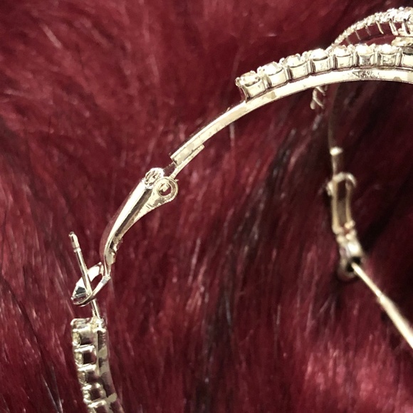 Jubilee Clear Crystal Loop Earrings - Picture 3 of 5